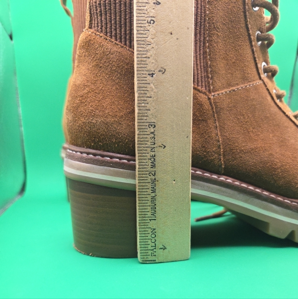 Anthropologie Bernardo Wmns Selena Shearling Lined Lace-Up Ankle Boots 9M Suede - Picture 11 of 16